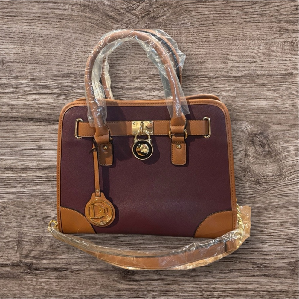DASEIN NWT Dark Maroon and Brown Shoulder Purse/ Handbag.